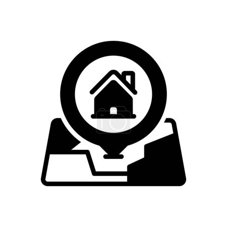 Black solid icon for situated 
