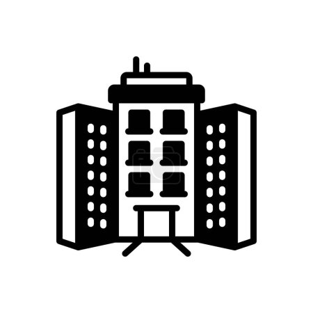 Black solid icon for apartments 