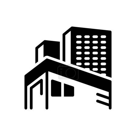 Black solid icon for headquarters 