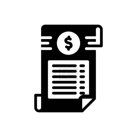 Black solid icon for invoice 