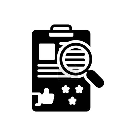 Illustration for Black solid icon for evaluating - Royalty Free Image
