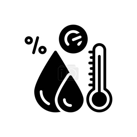Black solid icon for humidity 
