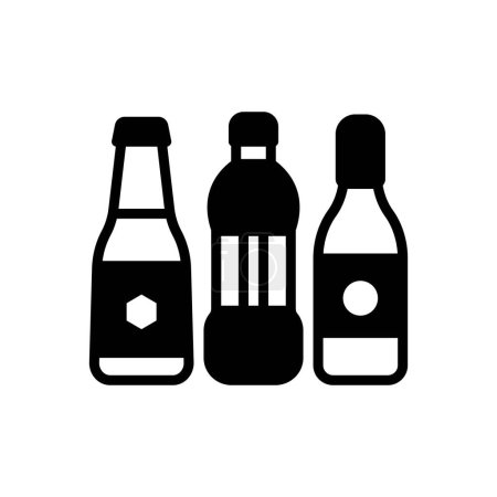 Black solid icon for bottles 