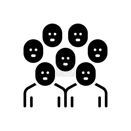 Black solid icon for crowd 