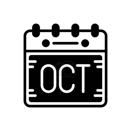 Black solid icon for october 
