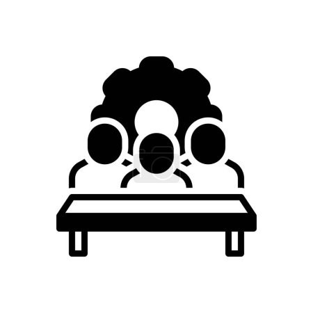 Illustration for Black solid icon for subcommittee - Royalty Free Image