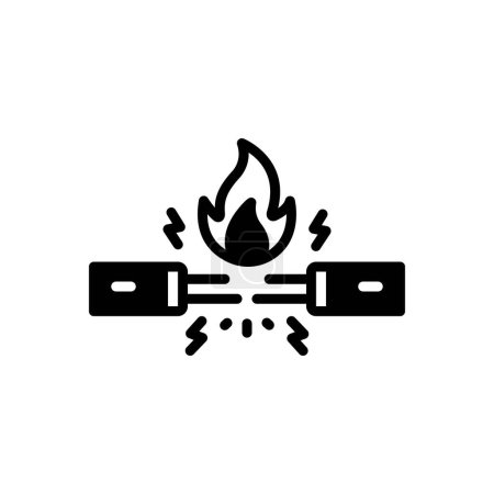 Black solid icon for hazardous 