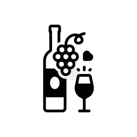 Black solid icon for wine 