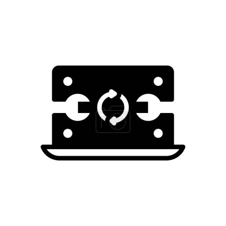 Black solid icon for refurbished 