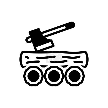 Illustration for Black solid icon for lumber - Royalty Free Image