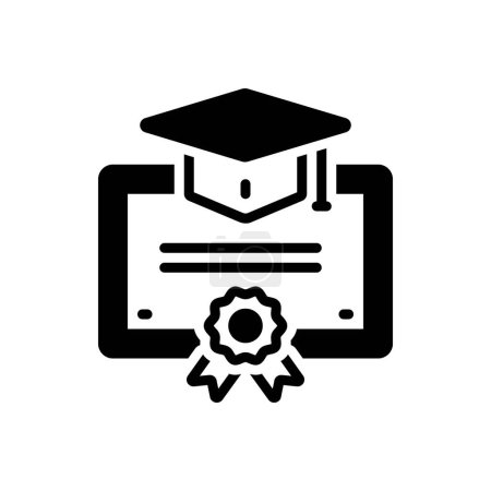 Illustration for Black solid icon for degree - Royalty Free Image