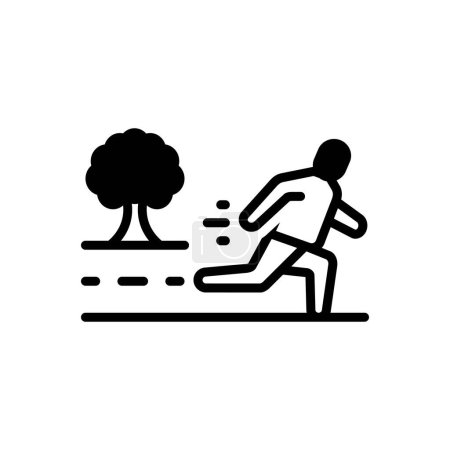 Black solid icon for running 