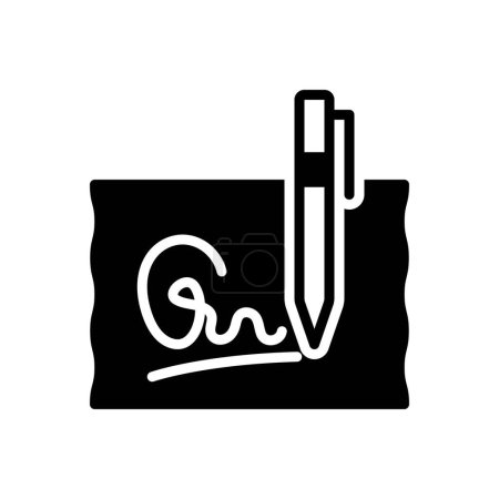 Black solid icon for signed 