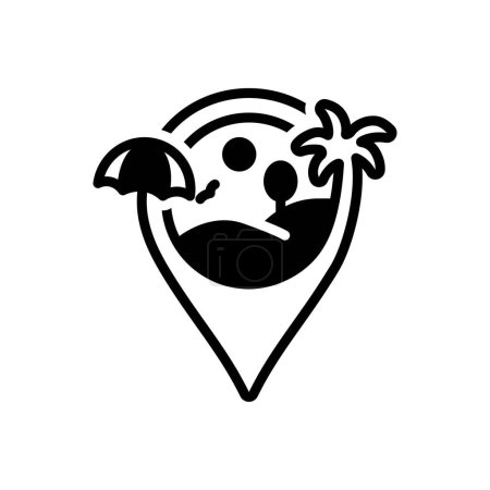 Black solid icon for vacation 