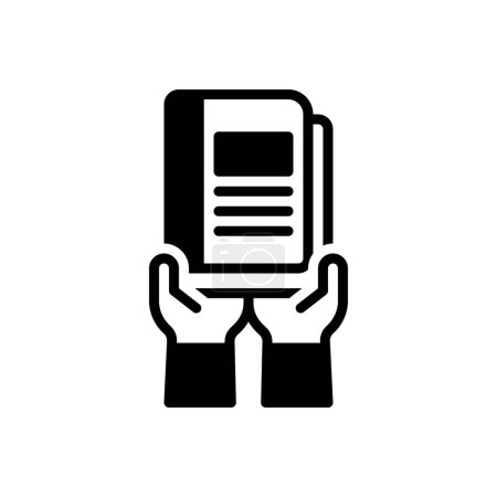 Téléchargez les illustrations : Icône solide noire pour les mains - en licence libre de droit