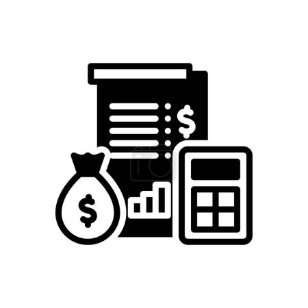 Black solid icon for finances 
