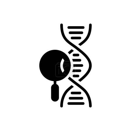 Icône solide noire pour la génétique 