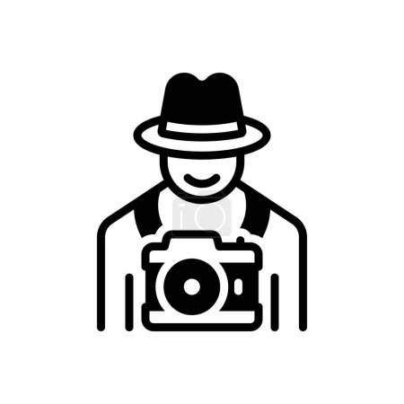 Illustration for Black solid icon for photographers - Royalty Free Image