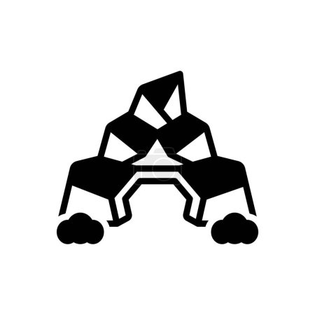 Black solid icon for cave 