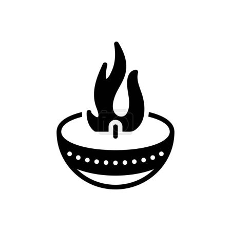 Black solid icon for burning 