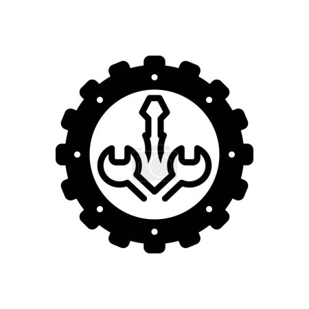 Icono sólido negro para configurado 