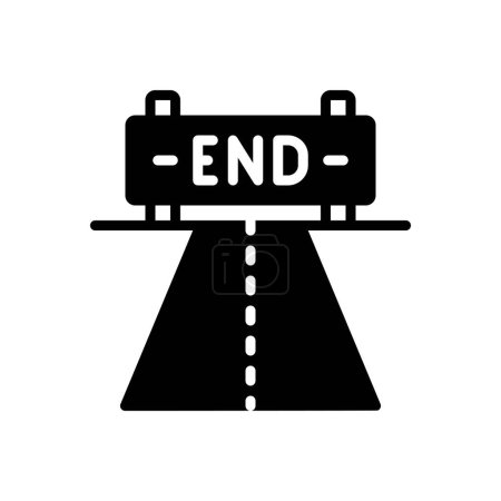Black solid icon for ending 