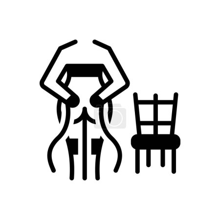 Illustration for Black solid icon for bondage - Royalty Free Image