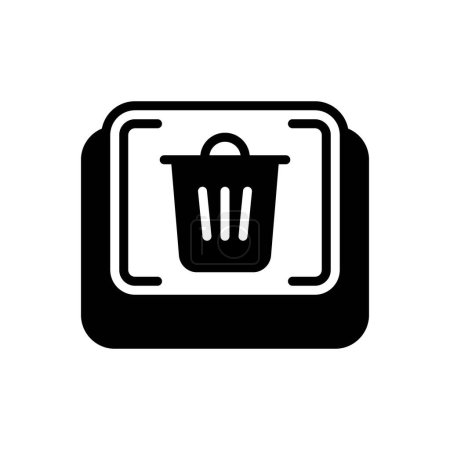 Black solid icon for recycle 