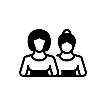 Black solid icon for sisters 