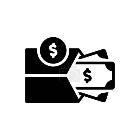 Black solid icon for wage 