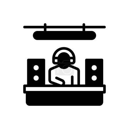 Black solid icon for producers 