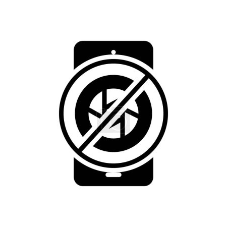 Icône solide noire pour interdiction 