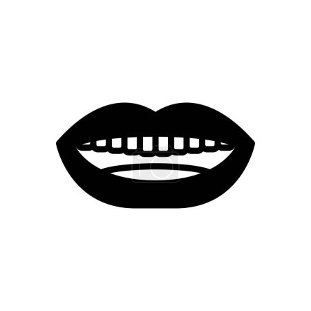 Black solid icon for mouth 