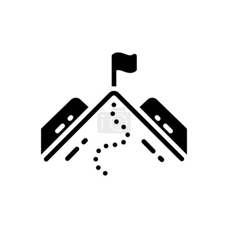 Black solid icon for mountain 