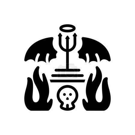 Black solid icon for hell 
