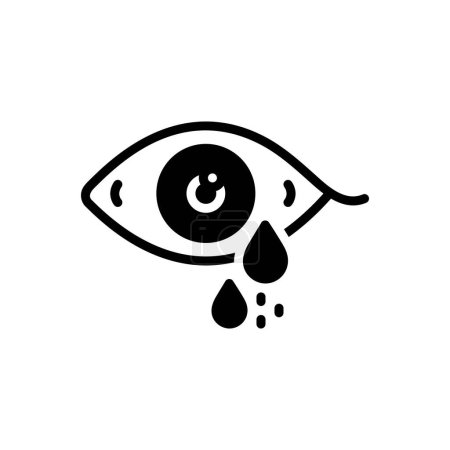Black solid icon for tears