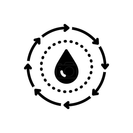 Black solid icon for circulation 