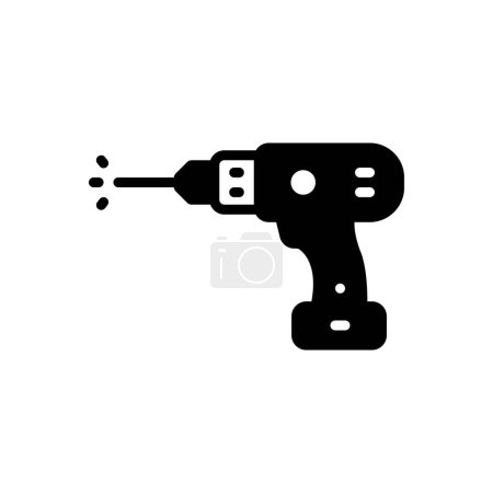 Black solid icon for drill 