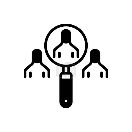Black solid icon for identify 