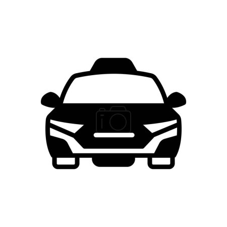 Illustration for Black solid icon for cab - Royalty Free Image