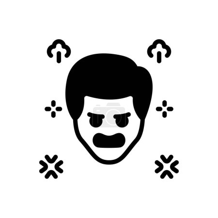 Black solid icon for angry 