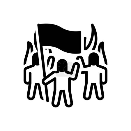Black solid icon for protest