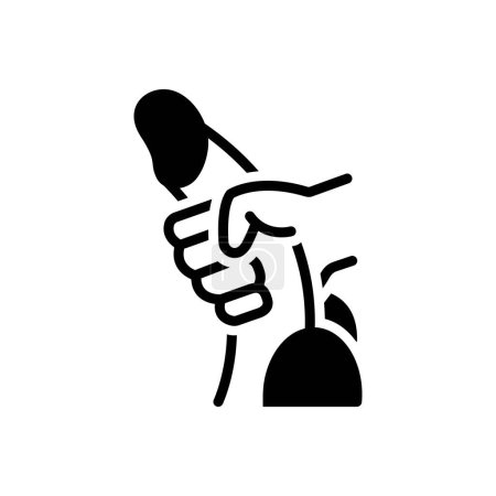 Negro icono sólido para masturbación con la mano 