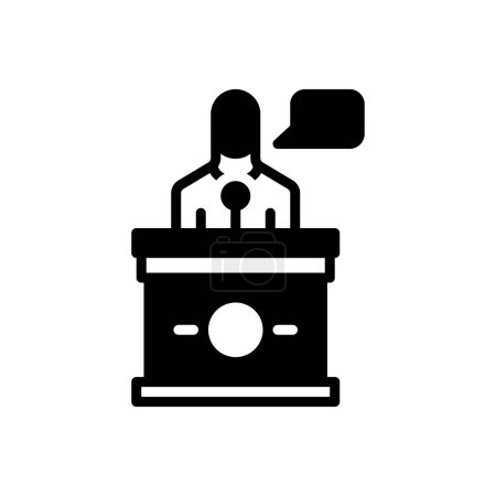 Illustration for Black solid icon for defendant - Royalty Free Image