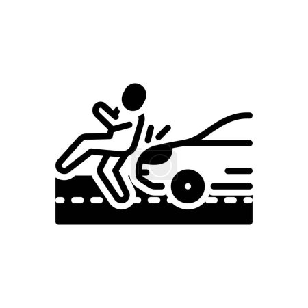Black solid icon for accident 