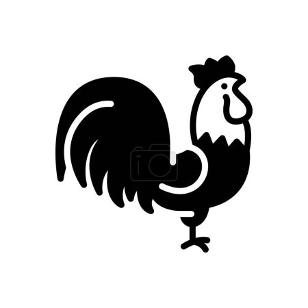Illustration for Black solid icon for cock - Royalty Free Image