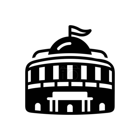 Black solid icon for government 