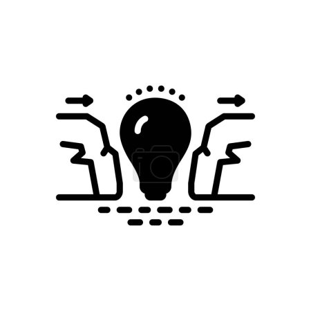 Illustration for Black solid icon for solutions - Royalty Free Image