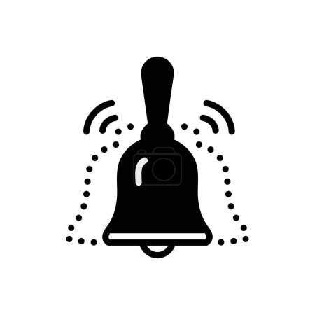 Black solid icon for bell 