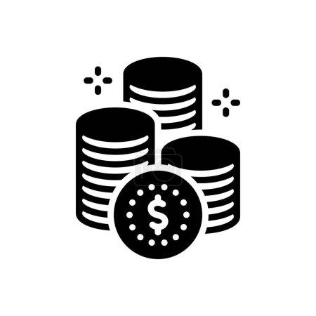 Black solid icon for coin 